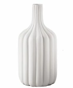 UT WHITE RETRO PIPE VASES MID CENTURY