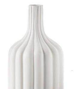 UT WHITE RETRO PIPE VASES MID CENTURY