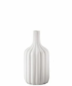 UT WHITE RETRO PIPE VASES MID CENTURY