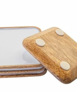 BD MANGO WOOD WITH ENAMEL COASTERS
