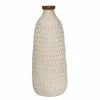 SB WHITE DIMPLED VASE 16"
