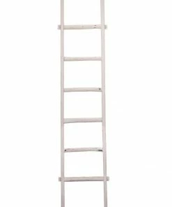 SB WHITE WOOD BLANKET LADDER 76” WALL DECOR