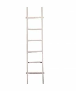 SB WHITE WOOD BLANKET LADDER 76” WALL DECOR