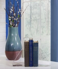 SB JAPANDI TEAL & GREY VASE 14"