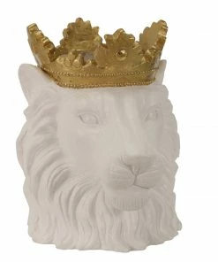SBD FAUNA WHITE LION & CROWN 16"