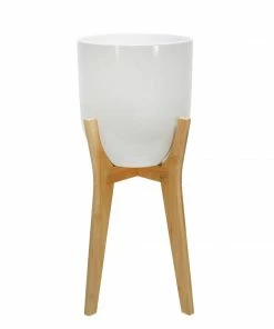 SB WHITE TALL PLANTER W/STAND
