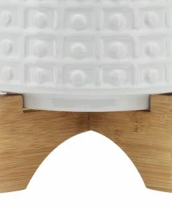 SB WHITE DOTTED PLANTER W/STAND BOHO