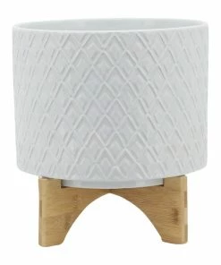 SB WHITE DIAMOND PLANTER W/STAND