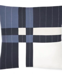 AN BOHO COBALT PATCHWORK THROW PILLOW