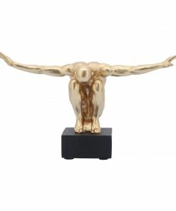 SB FAUNA GOLD MAN SCULPTURE BOOKEND