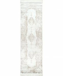 NLD VINTAGE MEDALLION CANTRELL FRINGE RUG MID CENTURY