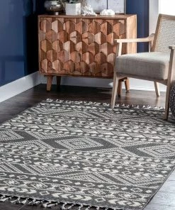 NLD BLACK RYN BANDED TRIBAL FLATWEAVE 10 NLD BLACK RYN BANDED TRIBAL FLATWEAVE