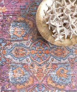 NLD TRANSITIONAL VIA MEDALLION FRINGE RUGS