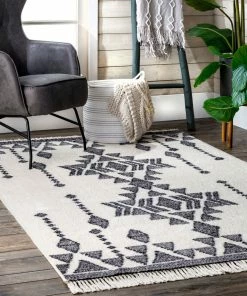 NLD IVORY & INK TRIBAL TASSEL RUGS