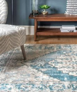 NLD BLUE BARBED MEDALLION RUG RUGS