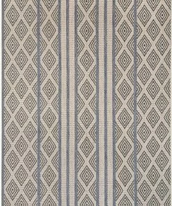NLD GREY TRELLIS STRIPE RUGS