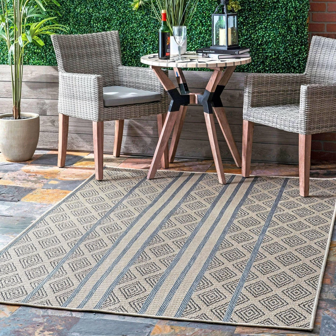 NLD GREY TRELLIS STRIPE RUGS 5 NLD GREY TRELLIS STRIPE RUGS