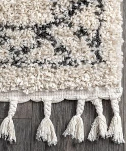 NLD RUGS WHITE TRIBAL SKY TASSEL RUG