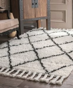 NL FEZ HAND KNOTTED SHAG RUGS (4x6 | 6x9) WHITE