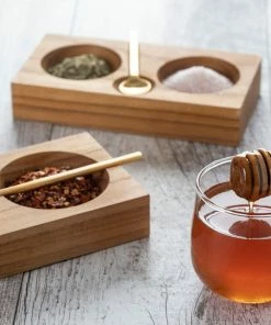 BH ENTERTAINING TEAK CELLAR & SPOON