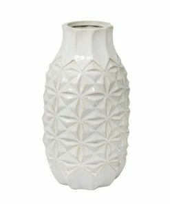 SB BOHO WHITE GEO TRIBAL VASES