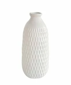 SB WHITE DIMPLE VASES BOHO