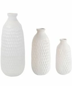 SB WHITE DIMPLE VASES BOHO