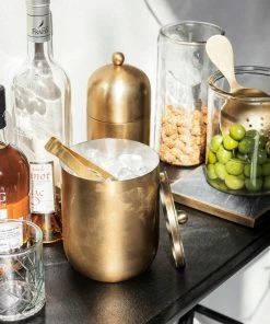 SL ENTERTAINING BRASS ICE & WINE BUCKET