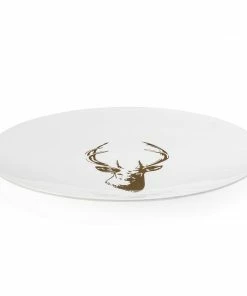 ENTERTAINING STAG GOLD PLATTER, 16" LARGE