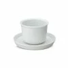 KN BLACK CERAMIC TEA CUP & SAUCER