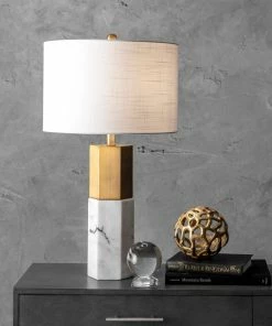NLD IRON W/ MARBLE TABLE LAMP - 27 LIGHTING