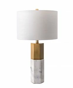 NLD IRON W/ MARBLE TABLE LAMP - 27 LIGHTING