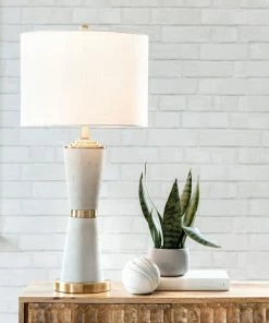 NLD CEMENT & BRASS SILHOUETTE TABLE LAMP - 29