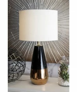 NLD BLACK & GOLD TEARDROP TABLE LAMP - 25