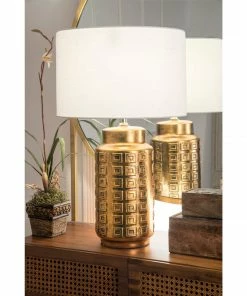 NL GILE GOLD CERAMIC TABLE LAMP - 27