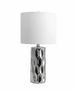 NLD SILVER GEO CENTURY TABLE LAMP - 22 LIGHTING