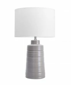 NLD LIGHTING GREY SWIRL CERAMIC TABLE LAMP - 27