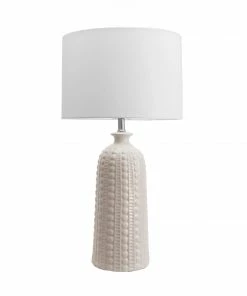NLD WHITE CERAMIC TABLE LAMP - 30 LIGHTING