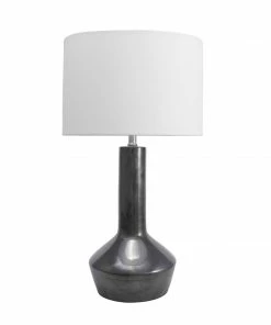 NLD BLACK CERAMIC TAPERED TABLE LAMP - 24