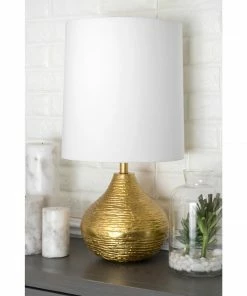 NLD GOLD METAL ETCHED TABLE LAMP - 27