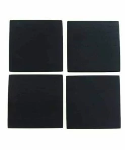 BH BLACK TEAK EBONY SQUARE COASTERS (set Of 4)