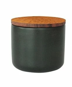 BH ACACIA LID BLACK STONEWARE
