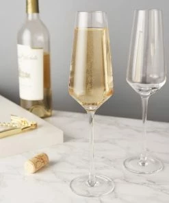 VK ANGLED CRYSTAL CHAMPAGNE FLUTES COCKTAILS