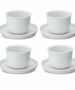 KN BLACK CERAMIC TEA CUP & SAUCER