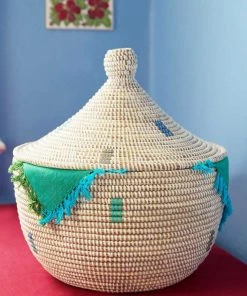 SW COOL TONE DOTS CATHEDRAL BASKET (SENEGAL) 7 SW COOL TONE DOTS CATHEDRAL BASKET (SENEGAL)