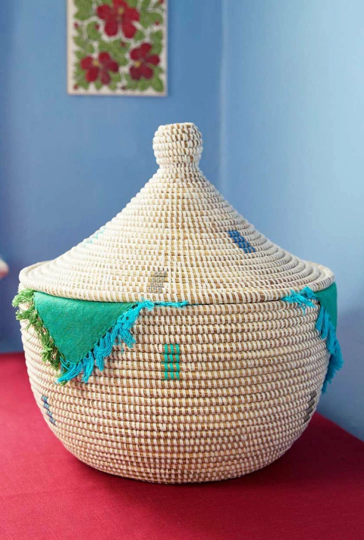 SW COOL TONE DOTS CATHEDRAL BASKET (SENEGAL) 5 SW COOL TONE DOTS CATHEDRAL BASKET (SENEGAL)