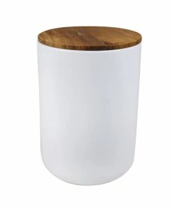 BH ACACIA LID WHITE STONEWARE HYGGE 16 BH ACACIA LID WHITE STONEWARE HYGGE
