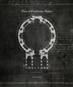 LBD Plan Of Pandtheon, Rome BLACK