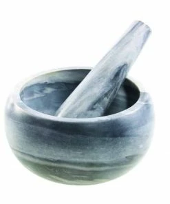 BH GREY MARBLE MORTAR & PESTLE HYGGE