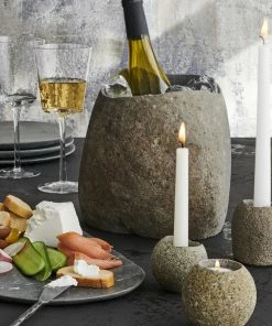 TX STONESHARD CANDLEHOLDER